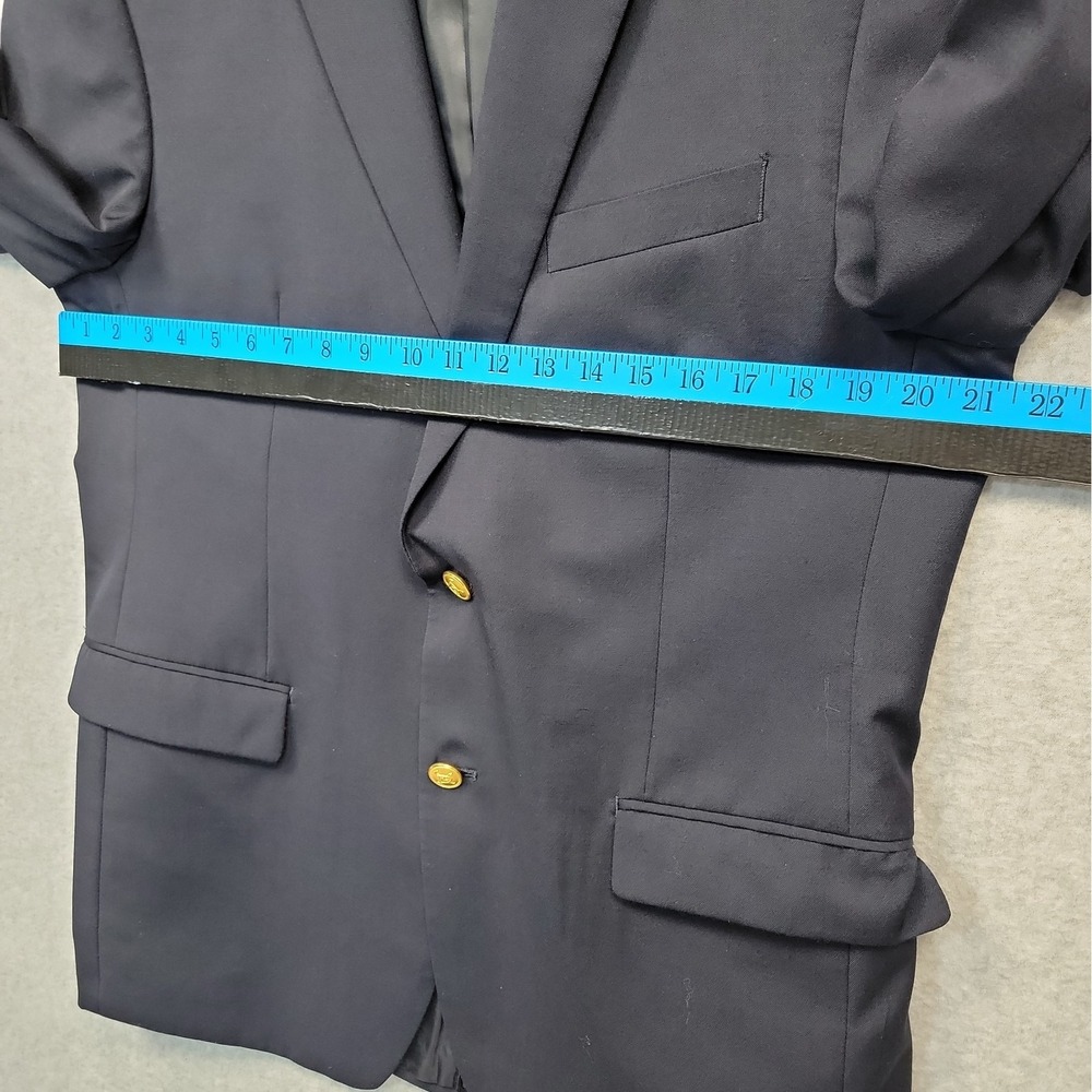 Lauren Ralph Lauren Men 42R Wool Blazer Sport Coat Jacket Navy Blue Gold Button - Picture 10 of 15